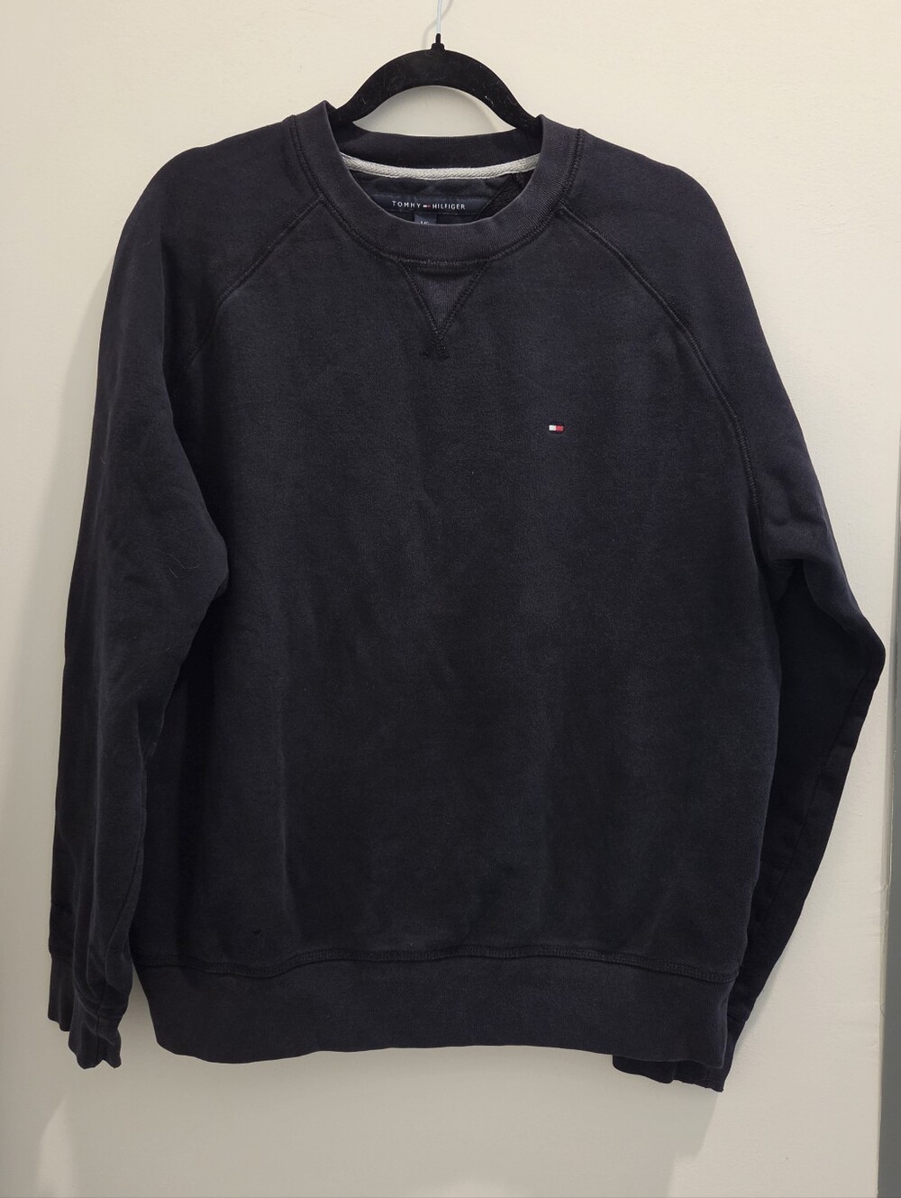 Tommy Hilfiger Men's Black Crewneck Pullover | Athleisure Gym Wear
